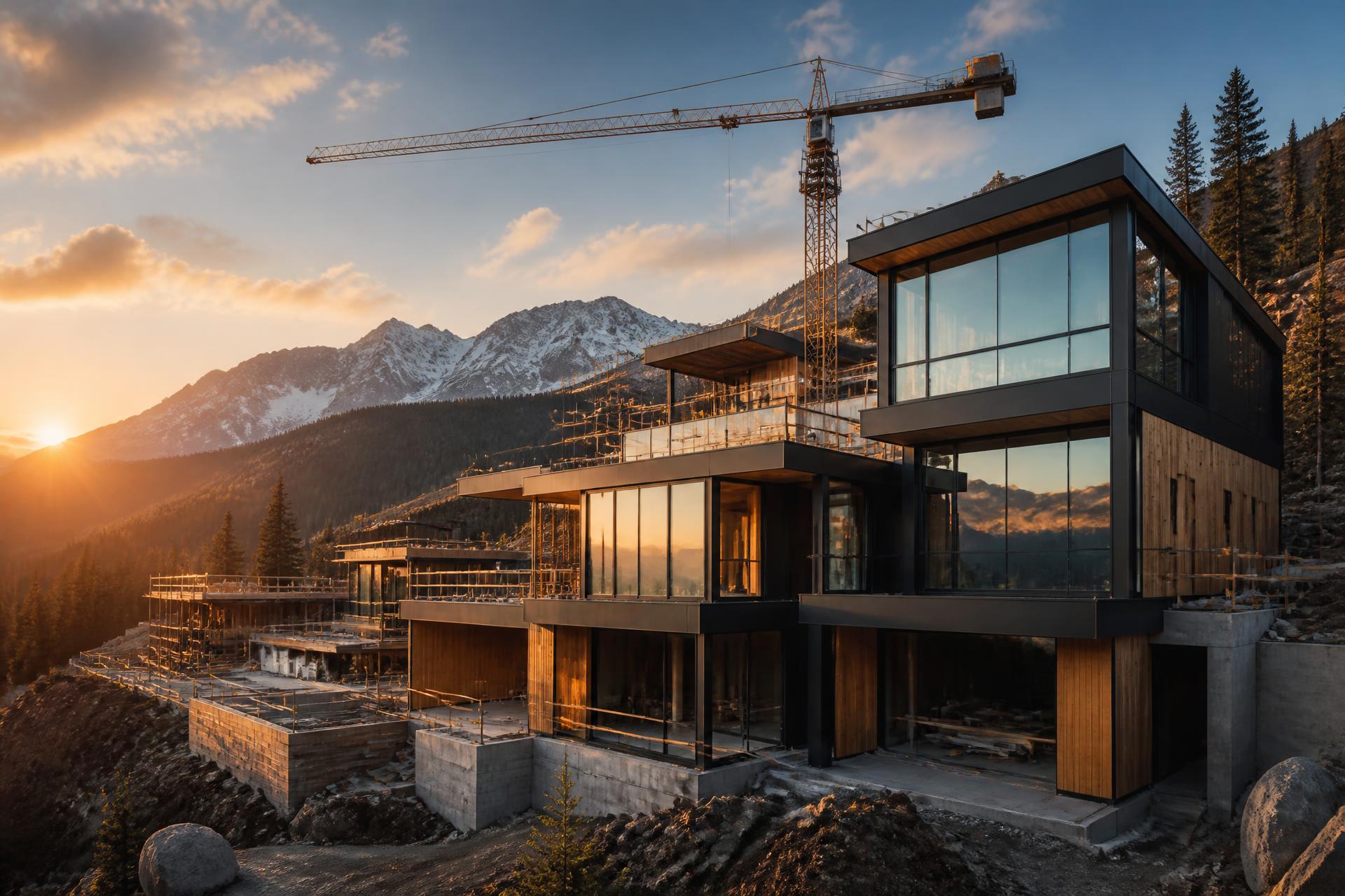 Sitio de construcción FMC al atardecer